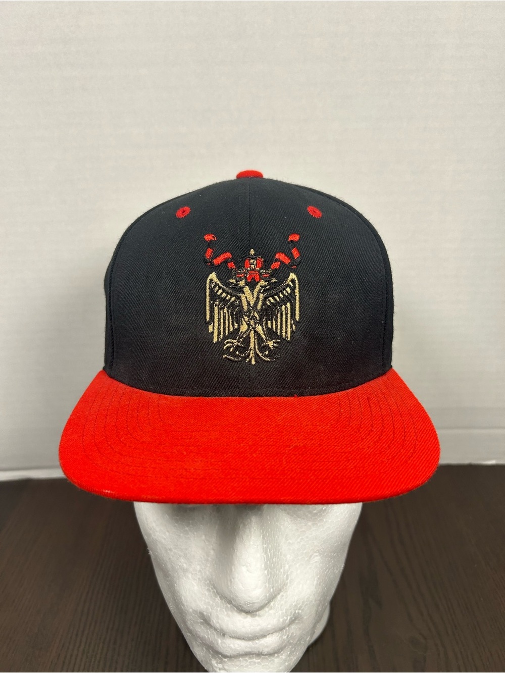 Rumple Minze Schnapps Liqueur Embroidered Snapback Hat Black Red